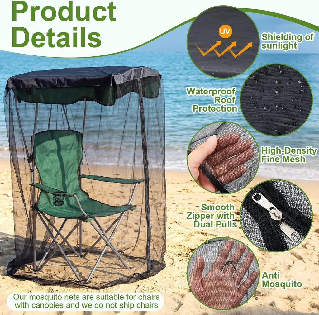 Foldable Waterproof Fine Mesh Chair Cover Mosquito Protection