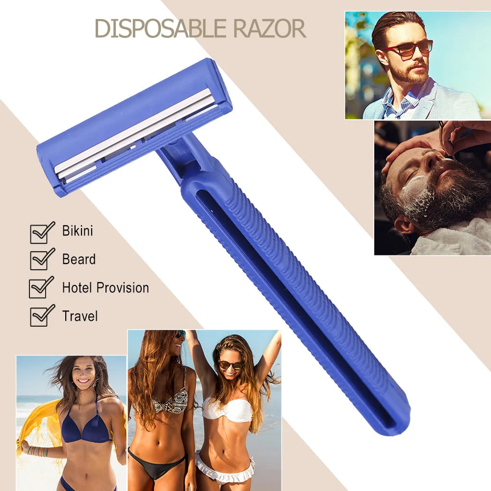 100-10PCS Disposable Whiskers Shaving Shavers Stainless Body Trimmer 2 Layers Blade Razors for Men Women Hotel Appliances Zpaxo
