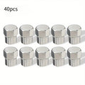40-Pack Chrome Tire Valve Stem Caps with O-Ring – Universal Fit