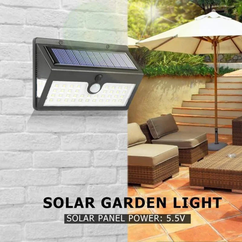 Outdoor Solar Panel LED Headlight 3-Sides Wall Light Sensor Lighting Zpaxo