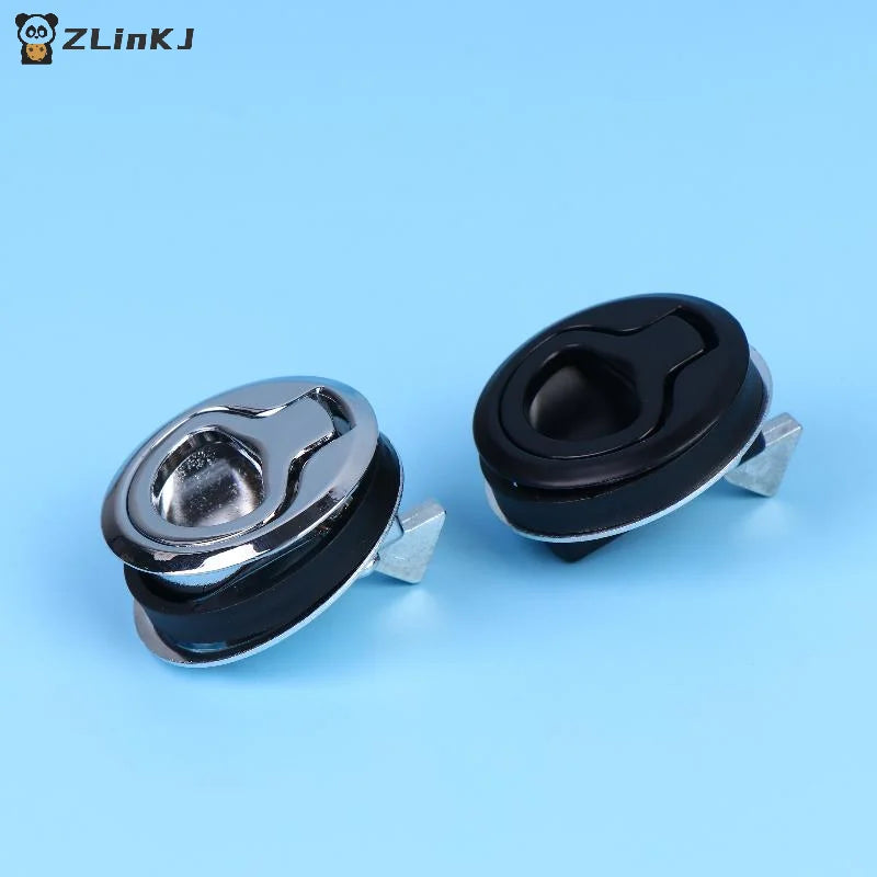 ▶1Pcs Round Flush Pull Slam Latch Non Key For RV Boat Marine Marine Deck Locker Steel Boat Flush Pull Hatch Slam Latch Zpaxo