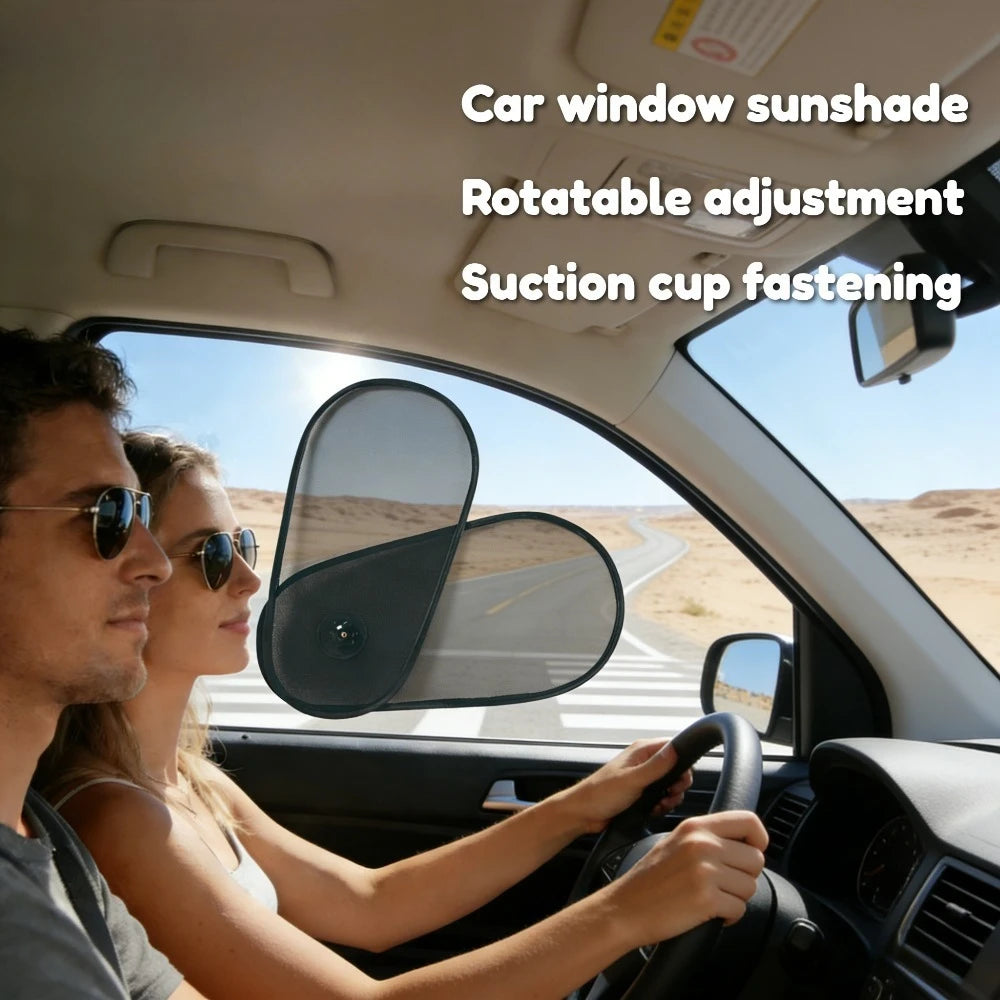 Adjustable Car Sunshade That Can Be Rotated Providing Protection Side