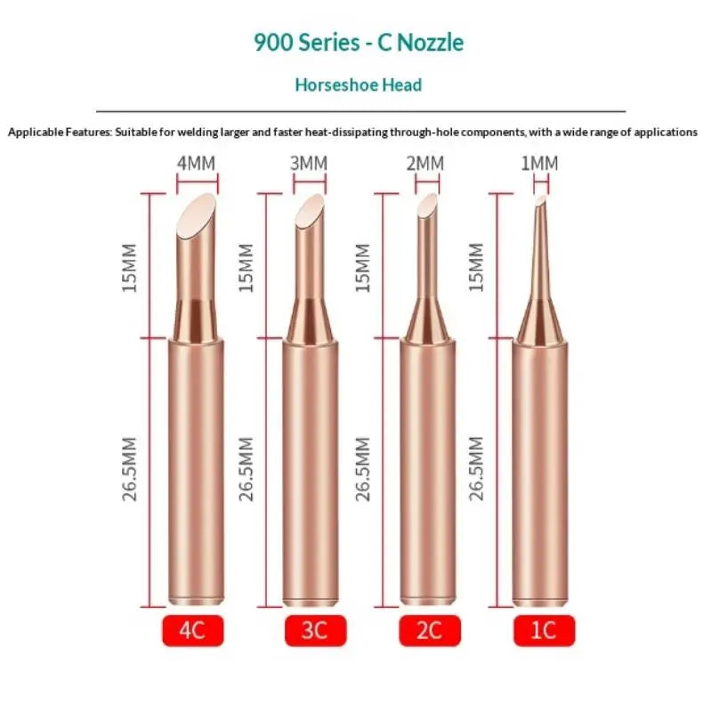 Durable 900 Pure Copper Non-magnetic Soldering Tip Electric Iron Zpaxo