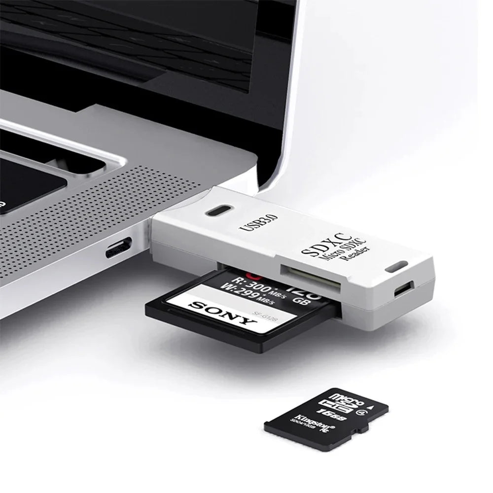 USB 3.0 2-in-1 SD & Micro SD Card Reader – 5Gbps UHS-I SD Card Reader Zpaxo