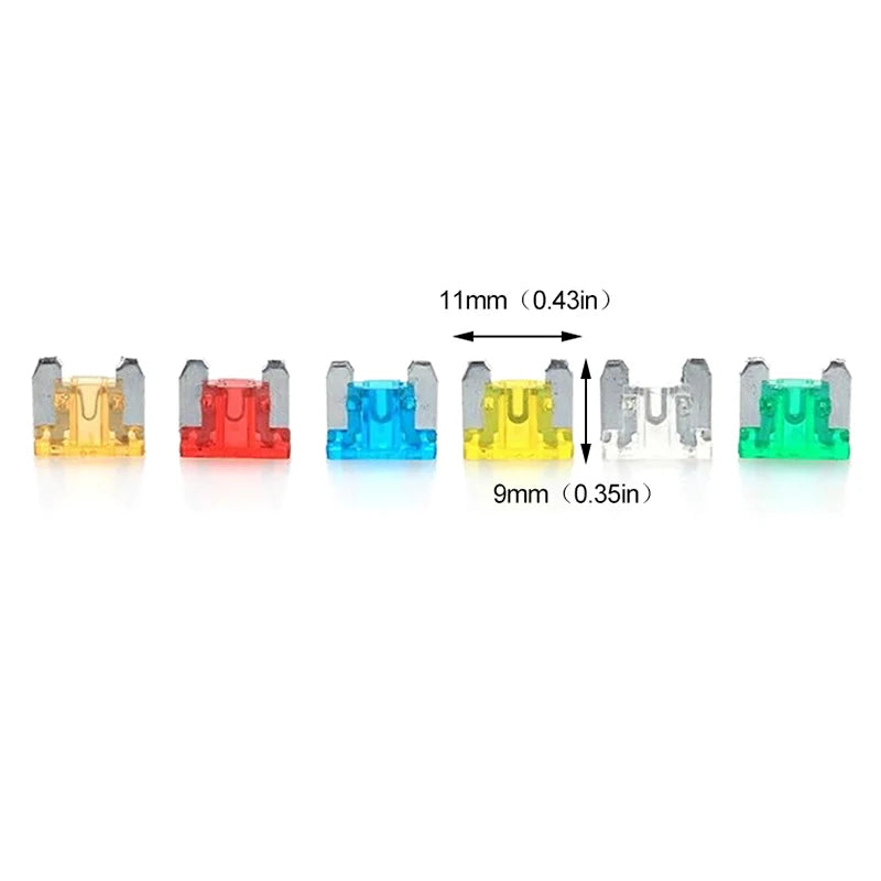 CM24pcs Car Fuses 5A 10A 15A 20A Low Profile Micro Mini Blade Truck