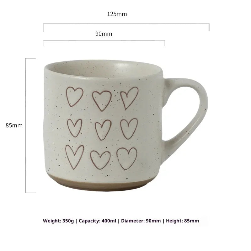 Kawaii Couple Love Mug – Ceramic Coffee Cup Birthday Gift Ceramic Coffee Mug Zpaxo 301-400ml Love Cup - Type D