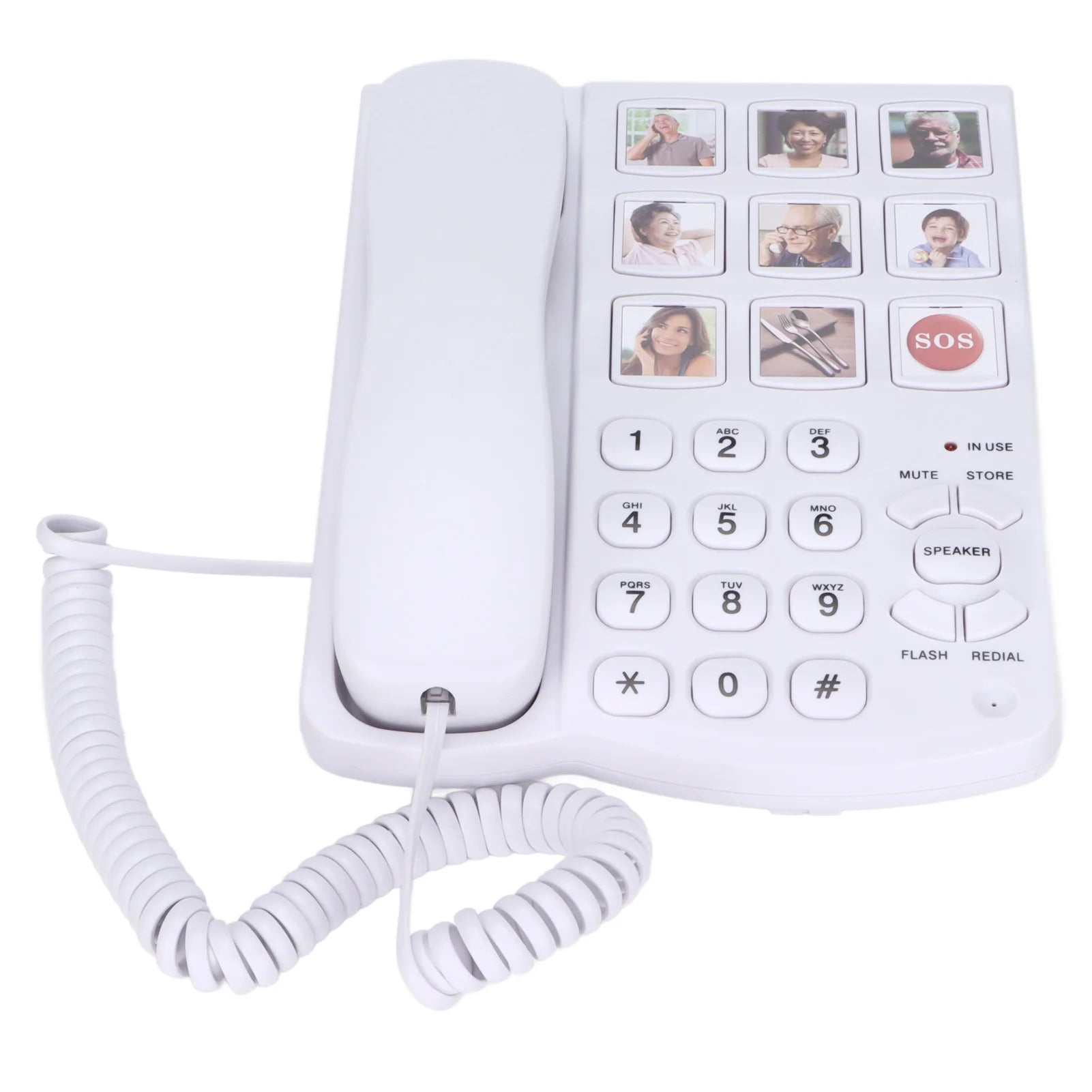 LD 858HF Big Button Telephone Amplified Photo Memory Corded Landline