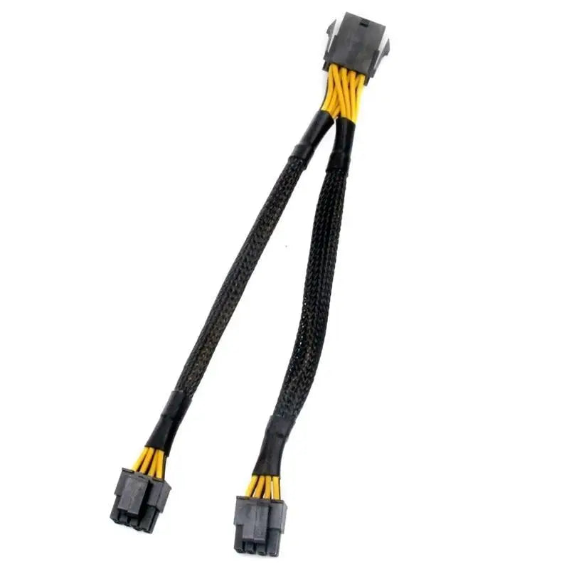 652F PCI-Express Y Splitter Adapter Cable CPU 8pin Female to 2x 8pin(4+4) Male PCIe Miner Motherboards Power Supply Cord Zpaxo