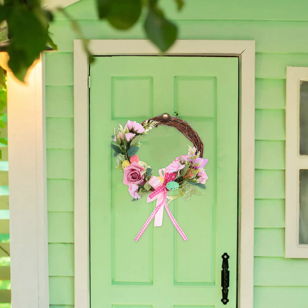 Easter Wreath Artificial Spring Decor Lifelike Simulation Eggs Front