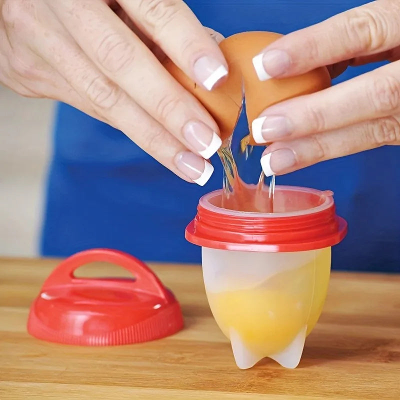 6-Piece Silicone Egg Poachers Non-stick Heat-resistant Cooking Cups