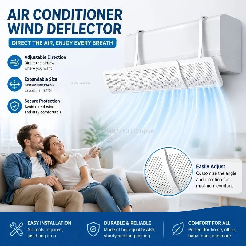Air Conditioning Wind Shield Anti Direct Blowing Scalable Adjustable Wind Guide Cover Outlet Baffle Windshield Dust Cover Zpaxo