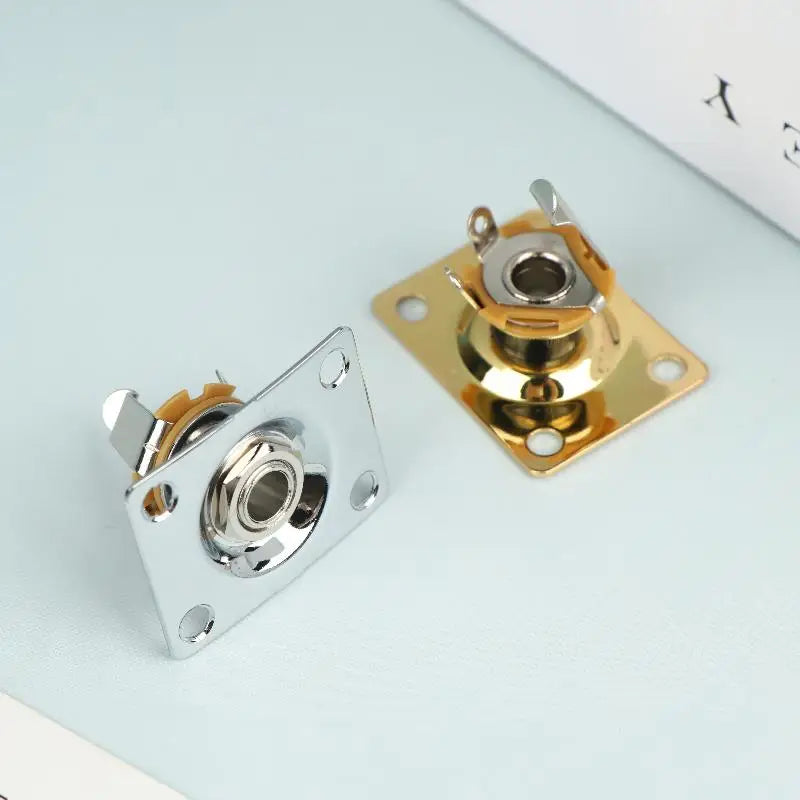 Square Metal Guitar Output Jack Plate – Socket Panel Replacement