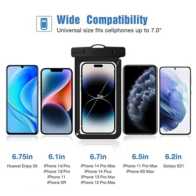 IP68 Universal Waterproof Phone Case Bag PVC Cover Iphone 16 15 14 Zpaxo