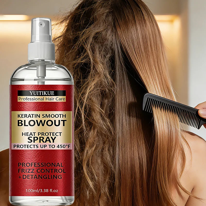 YUITIKUE Keratin Heat Protect Spray 450°F – Frizz Control Heat Protect Spray Zpaxo