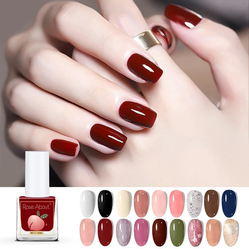Water-based Peel-off Nail Polish No UV Lamp Needed Long-lasting Zpaxo