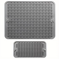 Silicone Dish Drying Mat 2 Packs Non-slip Easy Clean Heat-resistant Zpaxo Derk Gray 40x30 and 30x15