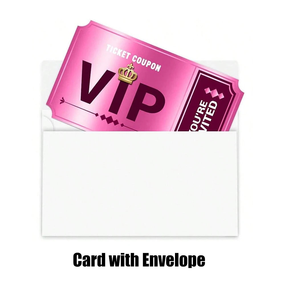 2/12/24Pcs Party Invitations Cards With Envelopes Theme Party Birthday Celebration Movie VIP Party Invitations Zpaxo Pink 6Cards 6Envelopes