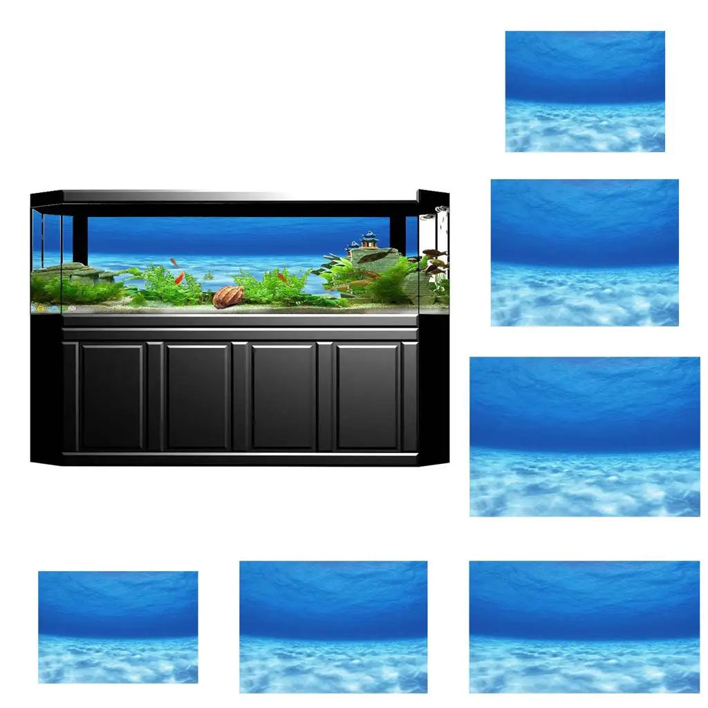 Aquarium Background Fish Tank Decoration Picture, PVC Self - Adhesive Poster Style Backdrop Decoration Paper Sticker Zpaxo