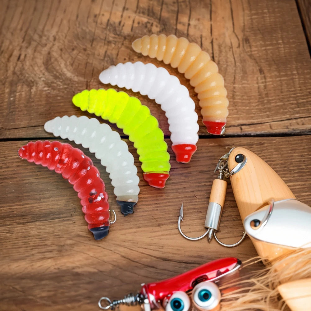Artificial Bread Worm Baits Maggot Grub Soft Fishing Lure Simulation