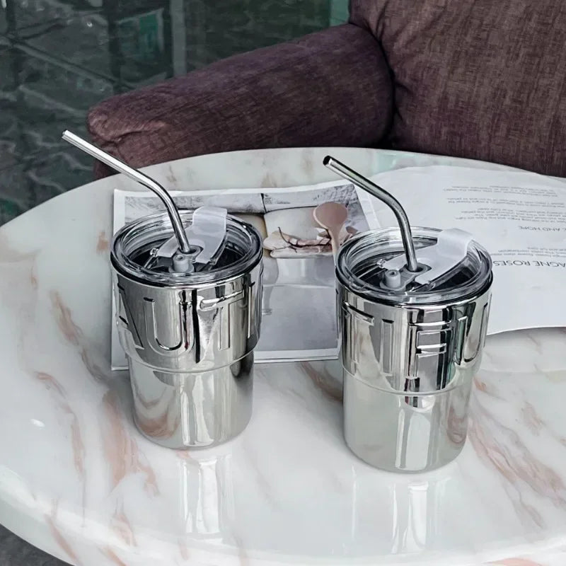 Glass Straw Coffee Cup, Female Ins Feng Shui Cup with Lid, Creative Cup, Internet Celebrity, Same Style Bamboo Node Cup 2025 Zpaxo
