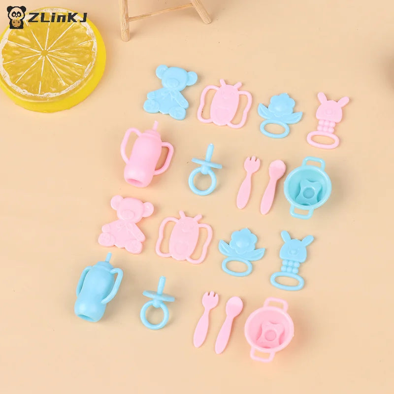 ▶9Pcs Mini Doll Pacifier Baby Tableware Set Play House Supplies Dummy Nipples For Dolls Kids Toy Baby Pacifier Accessories Zpaxo