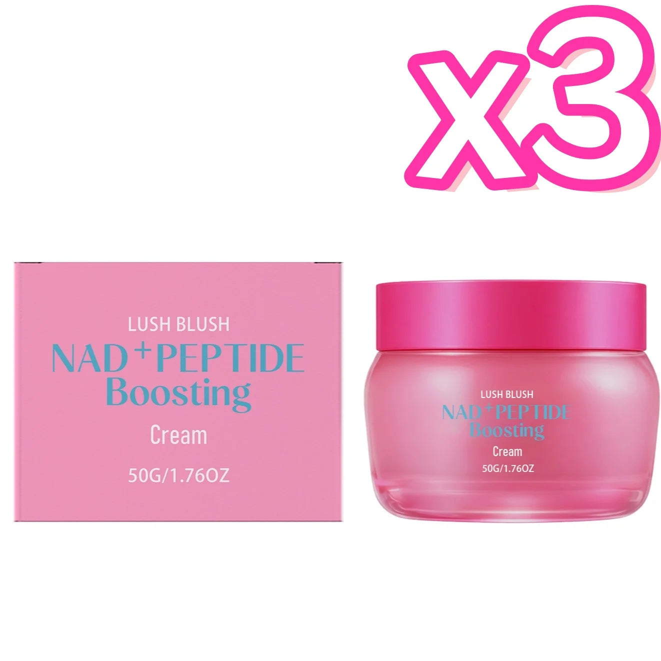NAD+ Peptide Boosting Cream – Anti-Wrinkle Lifting Face Cream Anti-Aging Face Cream Zpaxo 50g Boxed x 3