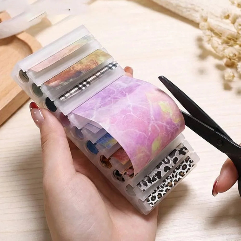 10-Slot Nail Transfer Paper Holder 3D Printed Organizer Box Foil Zpaxo