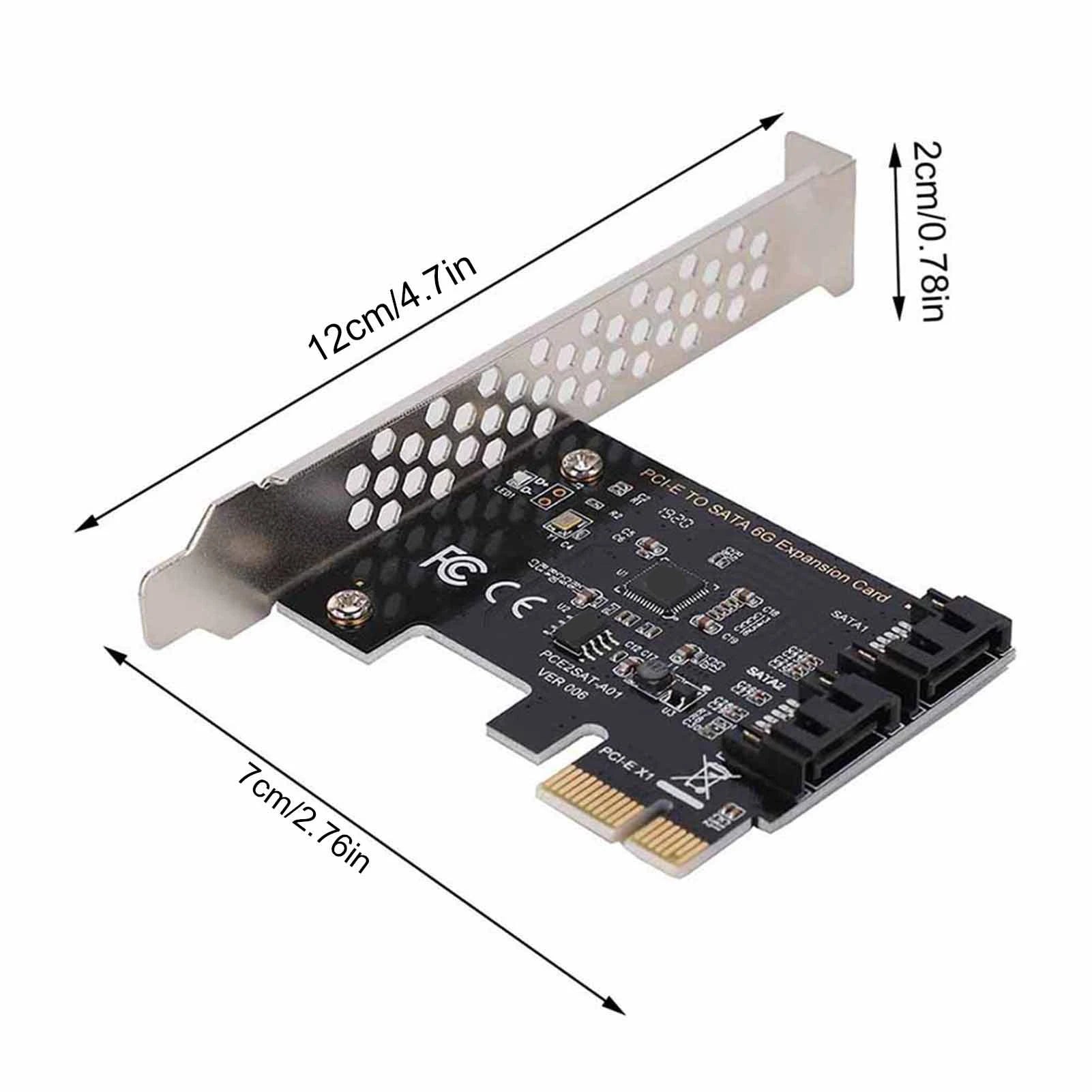 PCI‑E Cards PCI Express to SATA 3.0 2 Port SATA III 6Gbps Expansion Adapter Boards PCI‑Express Card Zpaxo