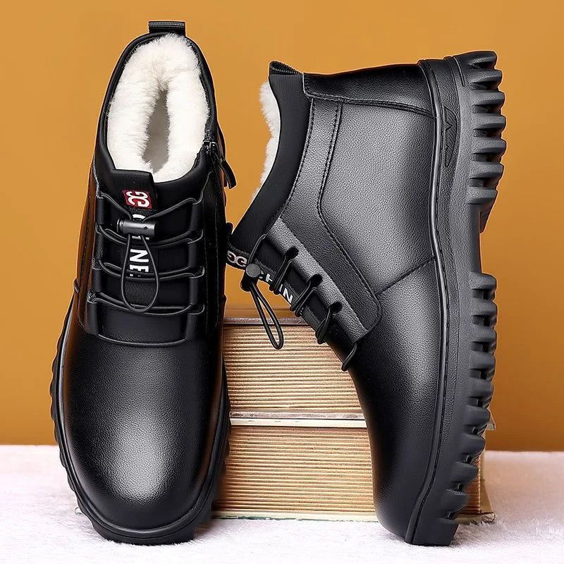 Men's Thickened Cotton Shoes Winter Cold Resistant Casual Wool Boots Zpaxo