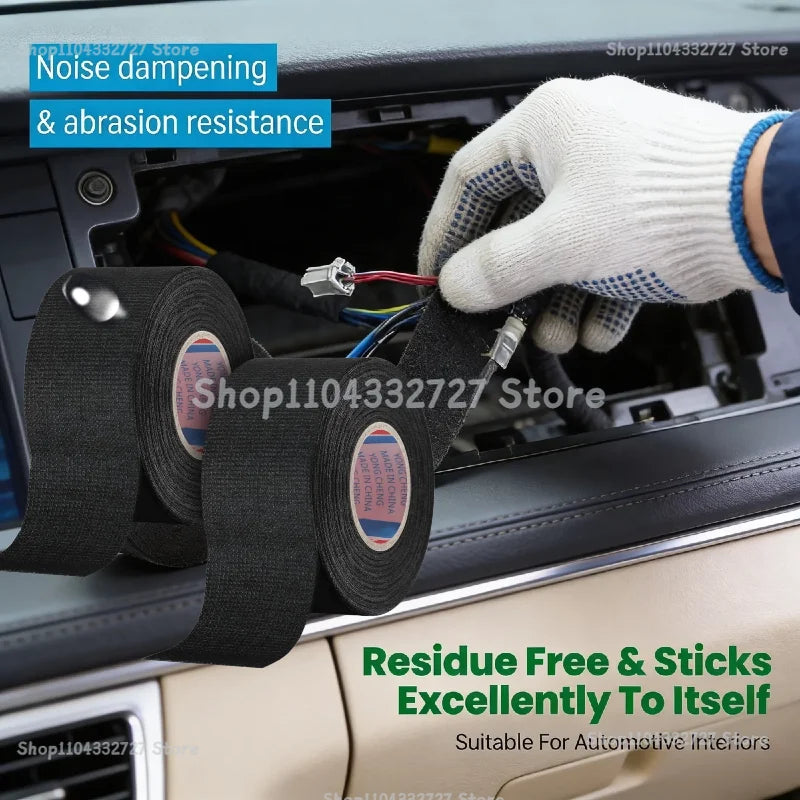 Automotive Cloth Tape Electrical Insulating Fabric Tapes Heat Resistance Thermal Car Tape Waterproof Soundproof Wires Tape Zpaxo