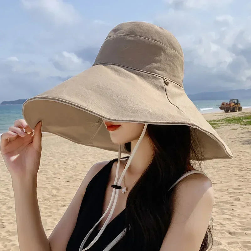 Wide Brimmed Sun Hat Women UV Resistant Hiking Fisherman Foldable