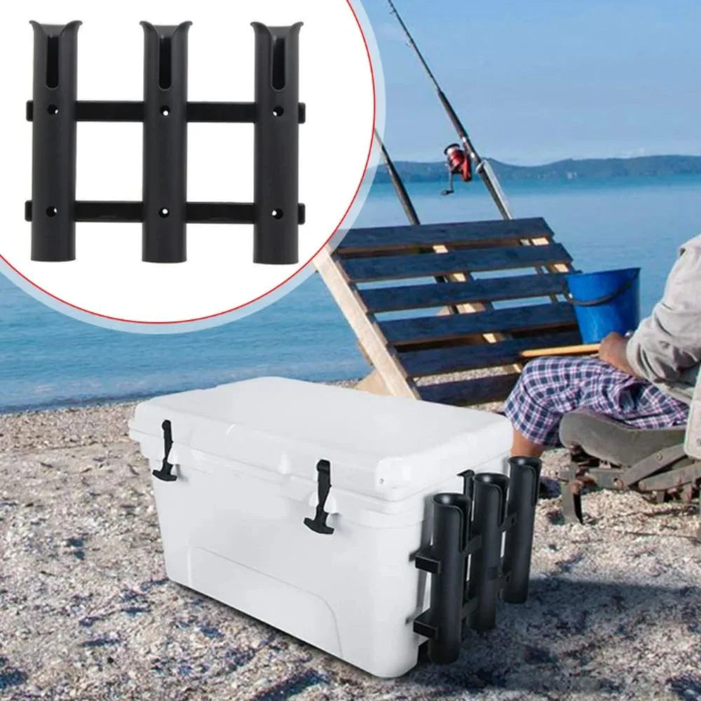 Durable Plastic Fishing Rod Racks ABS Material Three-Tube Design Fishing Rod Bracket Portable Mount Saltwater Proof Zpaxo