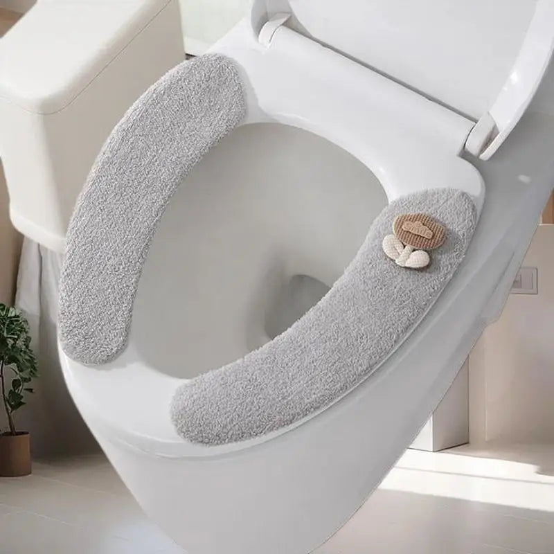 Soft Furnishing Non Slip Thick Warm Plush Toilet Seat Cushion Cover Zpaxo