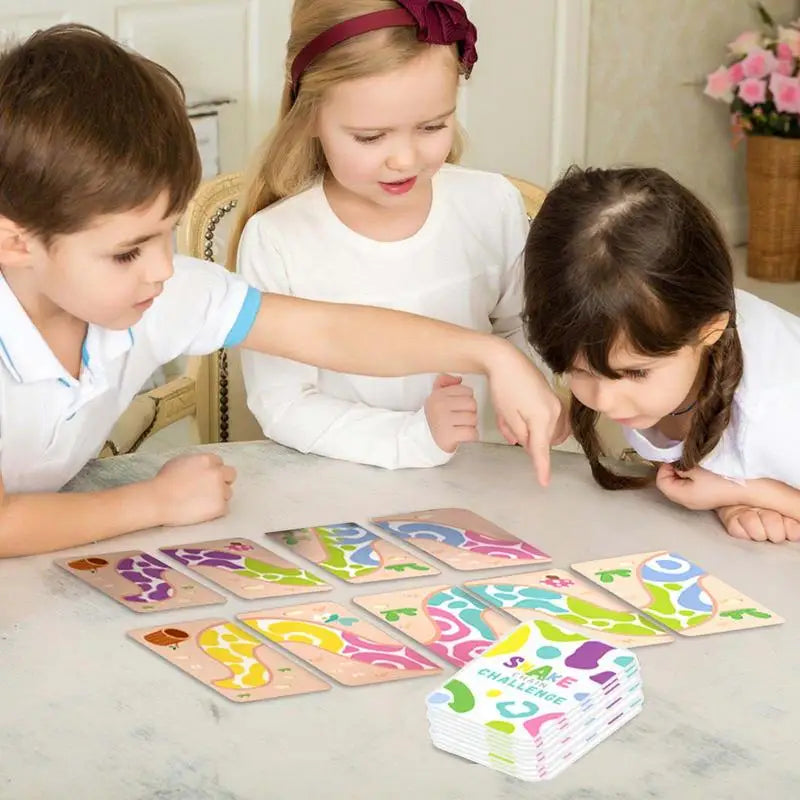 Snake Puzzles Animal Cards Matching Puzzles Cartoon Preschool Learning Activities Family Party Games For Kids 3 Years To Improve Zpaxo