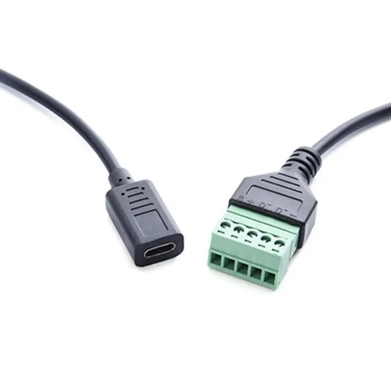 652F Pluggable Block Connector Type C USB Female To 5 Pin Screw Terminal Adapter Cable for Fast Data Transfer & Power Supply Zpaxo