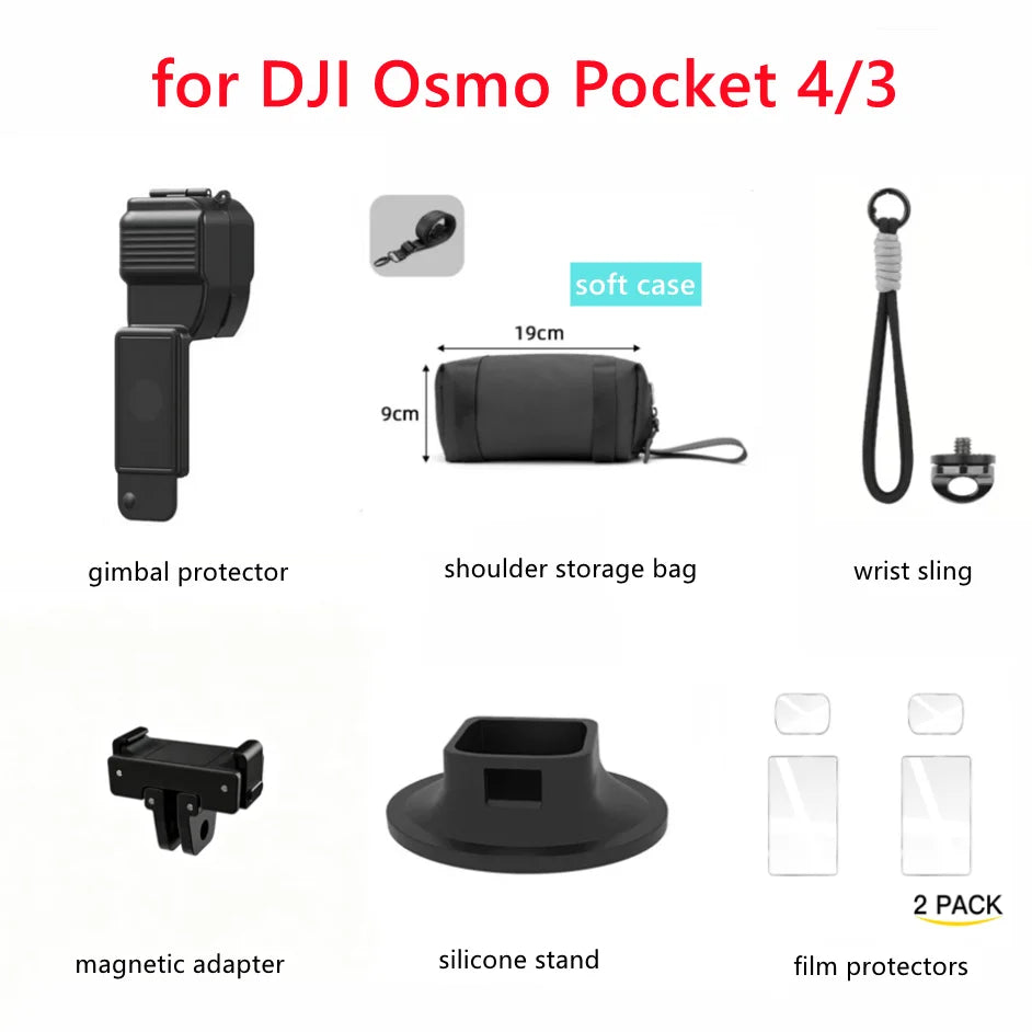 DJI Osmo Pocket 4/3 Protective Case – Lens & Screen Guard Camera Protective Case Zpaxo big kit