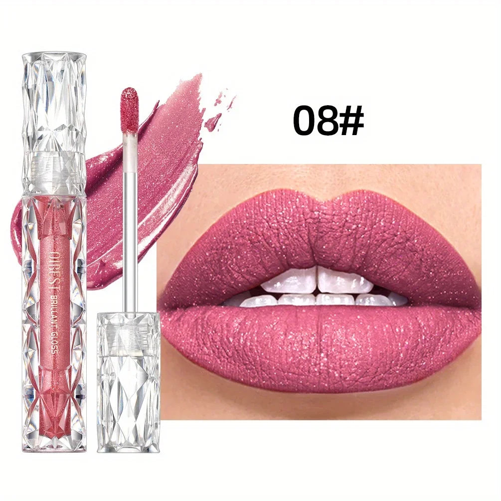 Beauty Purple Glitter Liquid Lipstick - Highly Pigmented Velvet Matte Waterproof Long Lasting Non-Stick Cup Zpaxo 8