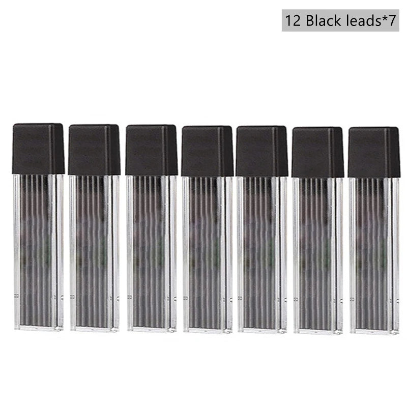 Mechanical Pencil Black Lead Art Drawing Design Automatic Writing Zpaxo 7 box Black refills