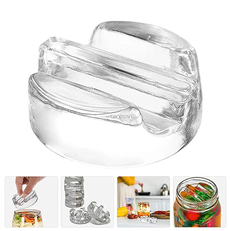 For Jar Pickle Pickling Crock Kimchi Fermentation Glass Weight with Easy Grip Handle Heavy Glass Fermenting Lid Zpaxo
