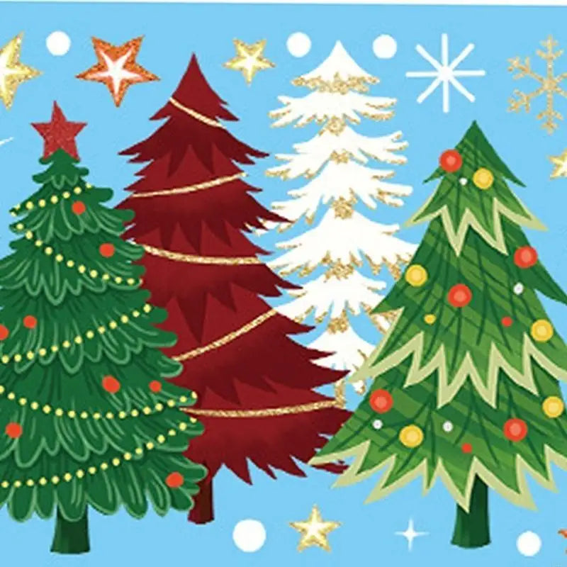 Static Cling Christmas Tree Sticker Waterproof PVC Window Decals
