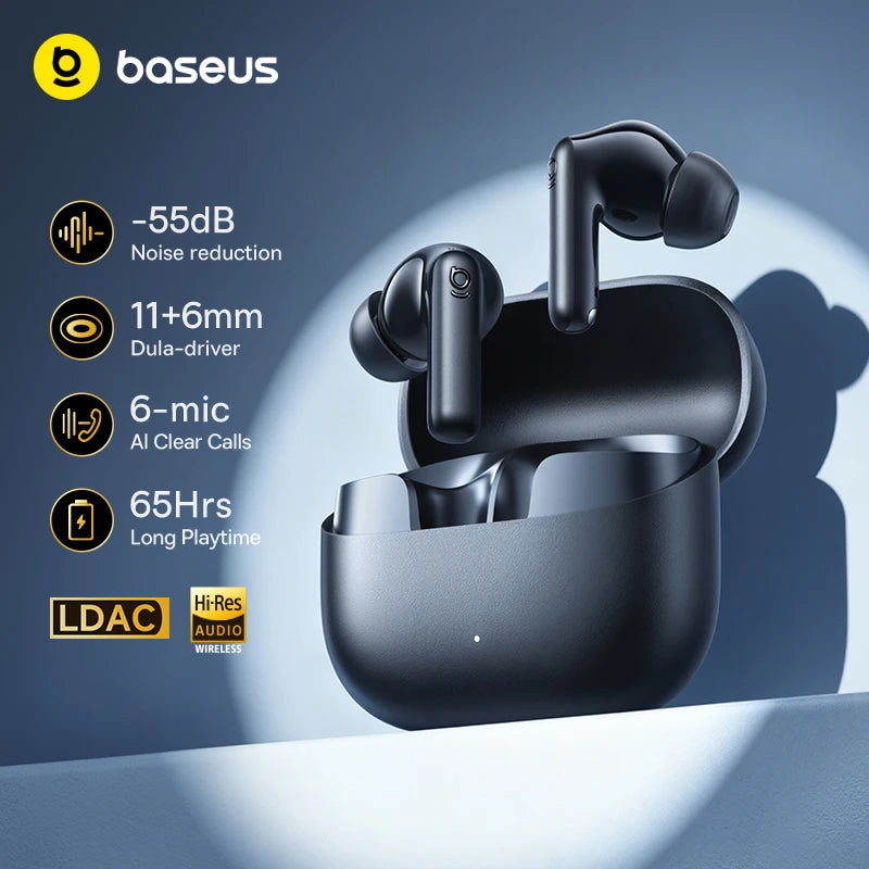 Baseus Bass EP10 Ultra Wireless Earphones 55dB Noise Reduction 65Hrs