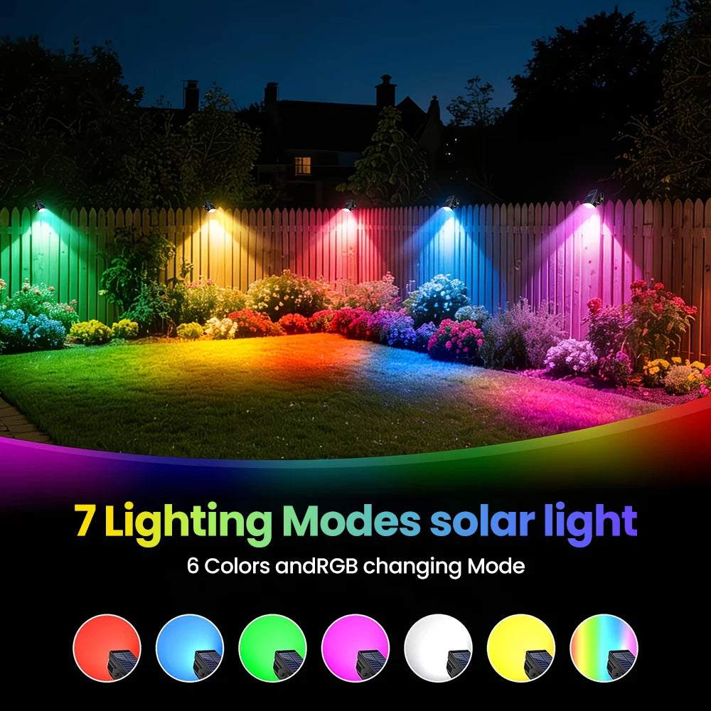 Solar Lights Outdoor Waterproof IP65 Solar Powered Clip On Spot Light With 3 Lighting Modes For Railing Fench Deck Lighting Zpaxo