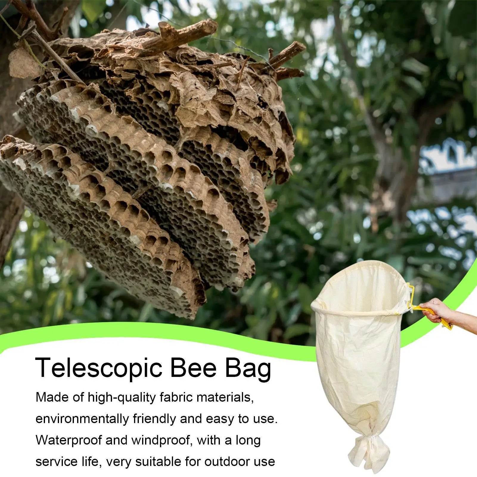 Bee Swarm Catcher Bag Telescopic Tools Beekeeping Recruit Tool