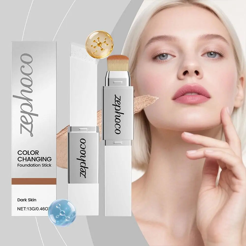 2-in-1 Color-Changing Foundation Stick – Matte & Moisturizing Foundation Stick Zpaxo