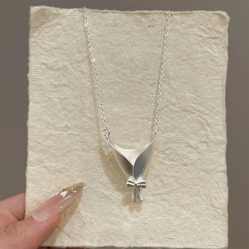 Ase Necklace Fashion Neck Jewelry Flower Bouquet Pendant Chain Girls