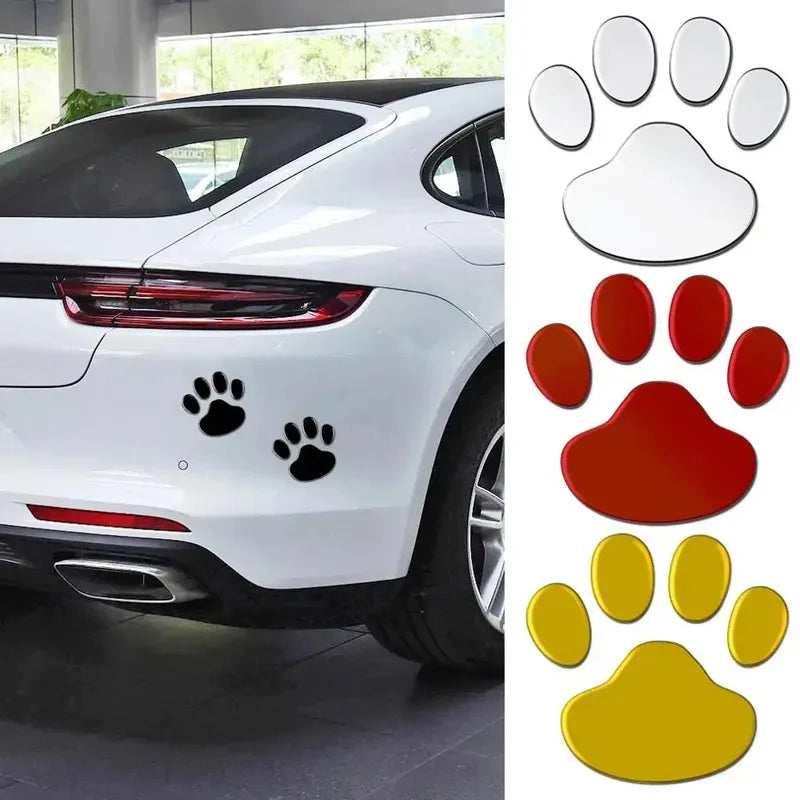 3D Dog Paw Print Car Stickers – Personalized Vehicle Decals