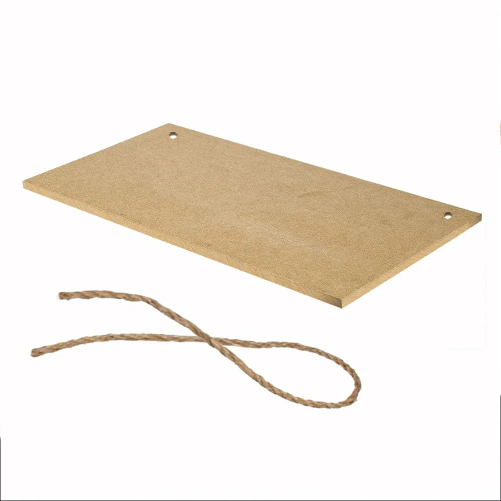 Wooden Hanging Plaque Jute Rope Blackboard Surface Home Decor Wall