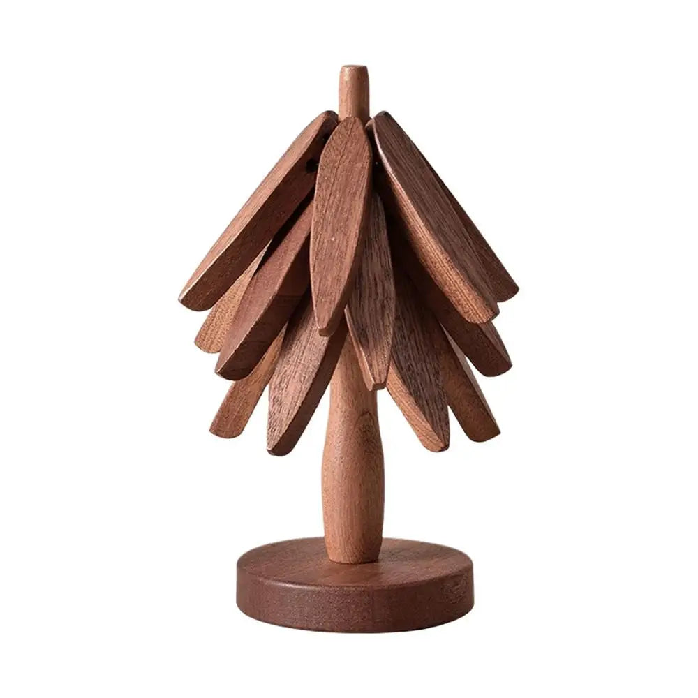 Tree Design Stand Wooden Trivets Anti Scald Heat Resistant Table Mat Coaster Wood Placemats Pot Kitchen Accessories Zpaxo Walnut M China Mainland