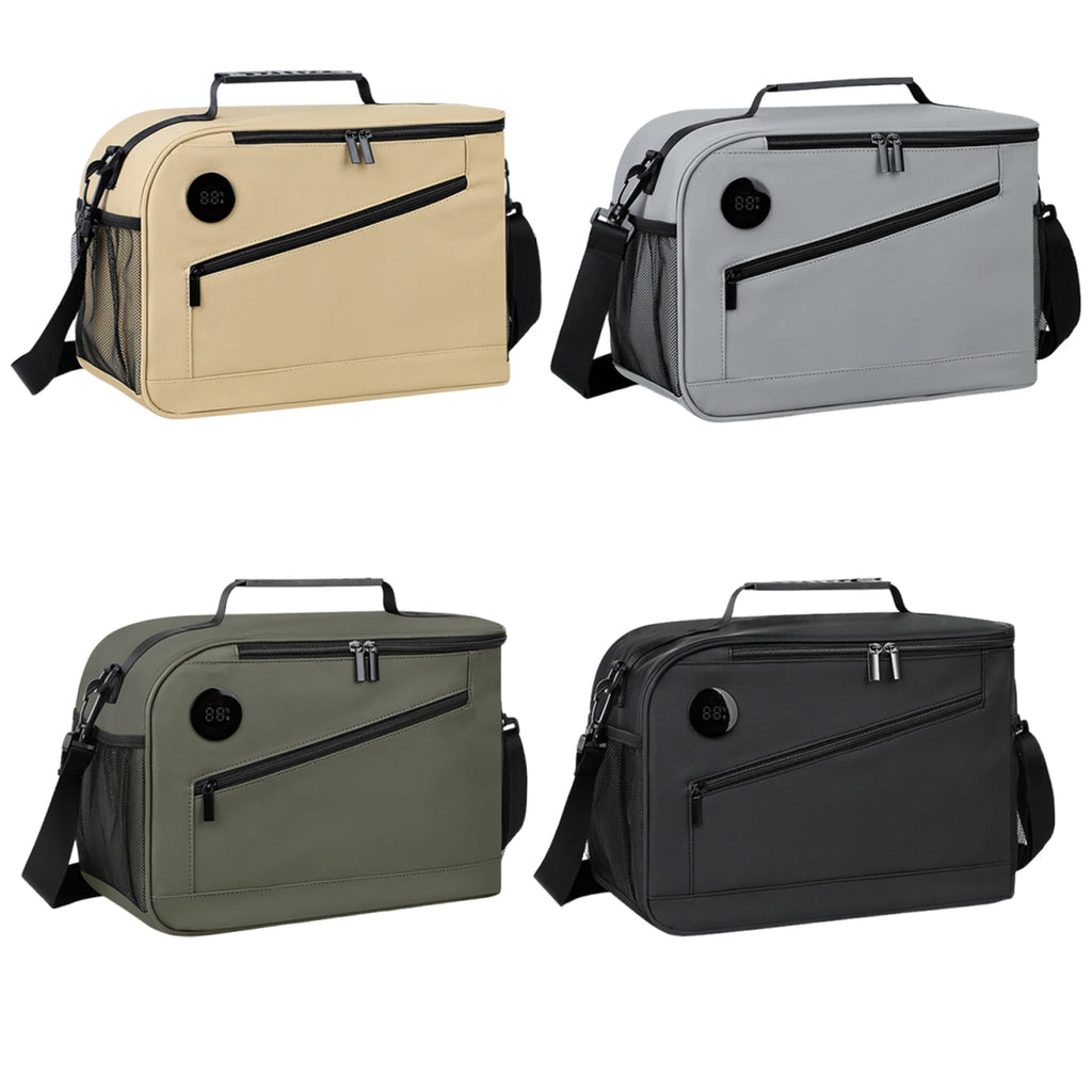 Cooler Bag Temperature Display Lunch Box Shoulder Strap Portable