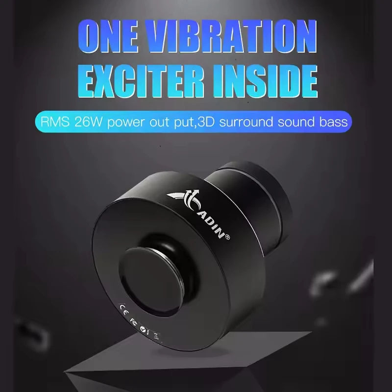 AyeBeau Vibro Subwoofer 26W Portable Bluetooth Bass Speaker Portable Bluetooth Speaker Zpaxo